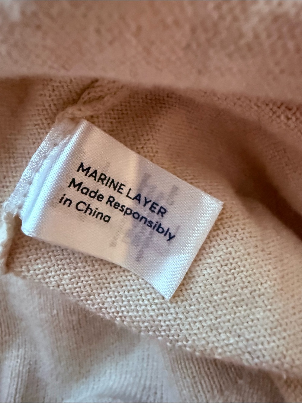 Marine Layer Cream Crewneck with Rainbow Stripes sml - Picture 5 of 8